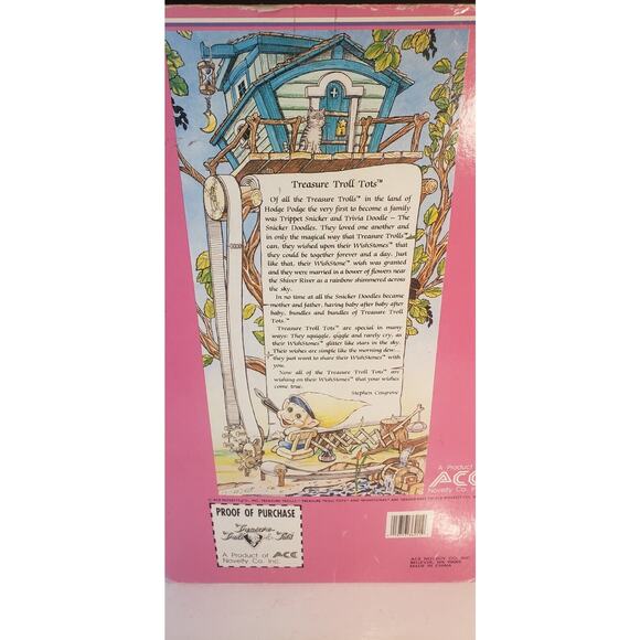 1991 Treasure Troll Tot 14" Doll Bellybutton Wishstone Vintage Cow Outfit - Picture 14 of 16